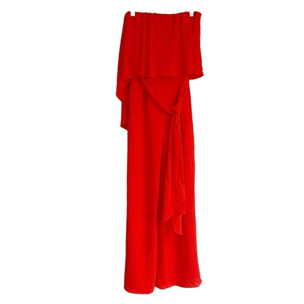 Vici Strapless Wide Leg Jumpsuit Red Orange Women's Size Xs Nwot — image 2 of 8